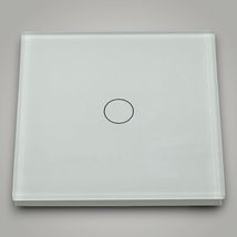Intrerupator touch cap scara, cu panou de sticla, alb