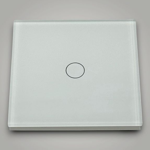 Intrerupator touch cap scara, cu panou de sticla, alb