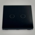 Intrerupator touch dublu, cu panou de sticla, negru