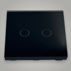 Intrerupator touch dublu, cu panou de sticla, negru
