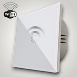 Intrerupator touch simplu WI-FI, cu panou de sticla, alb