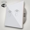 Intrerupator touch dublu WI-FI, cu panou de sticla, alb
