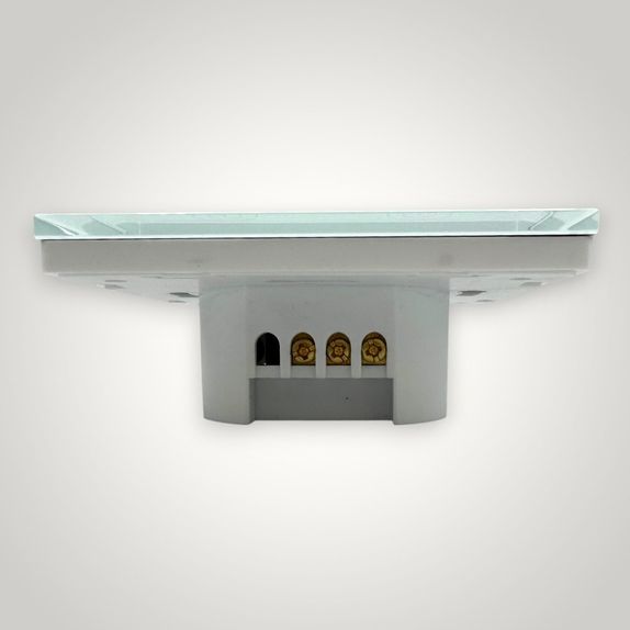 Intrerupator touch simplu + telecomanda RF, cu panou de sticla, alb