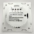 Intrerupator touch dublu + telecomanda RF, cu panou de sticla, alb