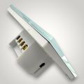 Intrerupator touch dublu + telecomanda RF, cu panou de sticla, alb