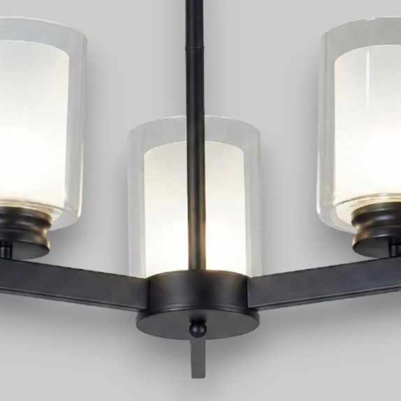 Lustra Tavan Cu 3 Brate E27 Titan Black, 42 x 58 cm, 3x10W E27