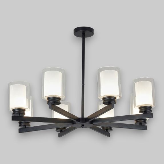 Lustra Tavan Cu 6 Brate E27 Titan Black,86 x 59 cm, 8x10W E27