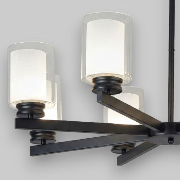 Lustra Tavan Cu 6 Brate E27 Titan Black,86 x 59 cm, 8x10W E27