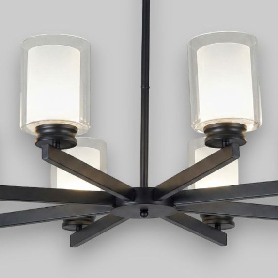 Lustra Tavan Cu 6 Brate E27 Titan Black,86 x 59 cm, 8x10W E27