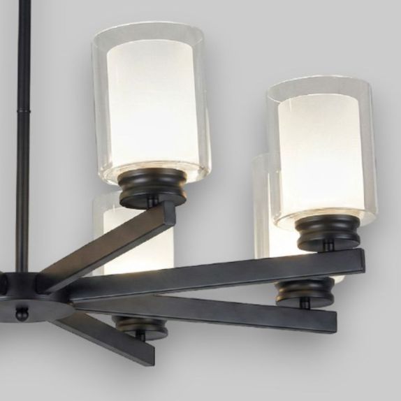 Lustra Tavan Cu 6 Brate E27 Titan Black,86 x 59 cm, 8x10W E27