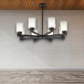 Lustra Tavan Cu 6 Brate E27 Titan Black,86 x 59 cm, 8x10W E27
