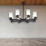 Lustra Tavan Cu 6 Brate E27 Titan Black,86 x 59 cm, 8x10W E27