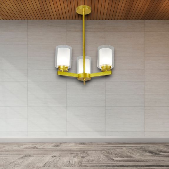 Lustra Tavan Cu 3 Brate E27 Titan Gold, 42 x 58 cm, 3x10W E27