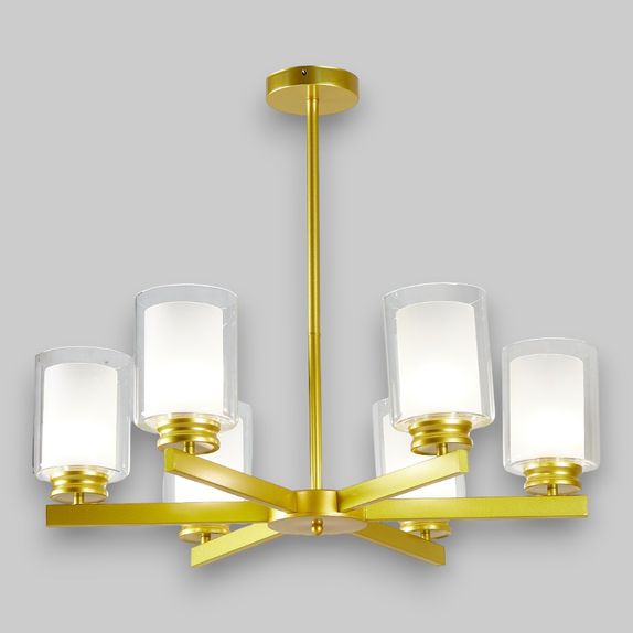Lustra Tavan Cu 6 Brate E27 Titan Gold, 69 x 59 cm, 6x10W E27