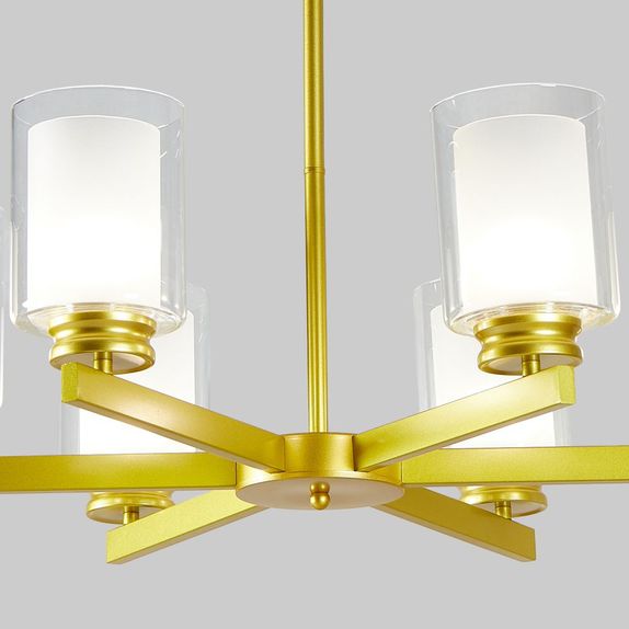 Lustra Tavan Cu 6 Brate E27 Titan Gold, 69 x 59 cm, 6x10W E27