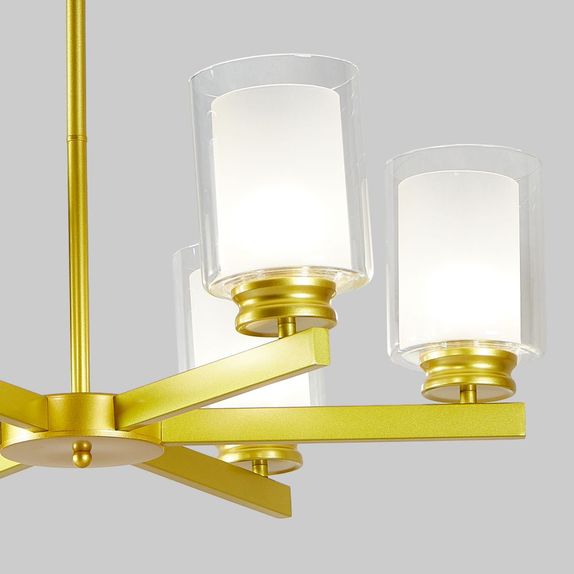 Lustra Tavan Cu 6 Brate E27 Titan Gold, 69 x 59 cm, 6x10W E27