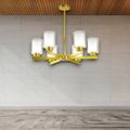Lustra Tavan Cu 6 Brate E27 Titan Gold, 69 x 59 cm, 6x10W E27