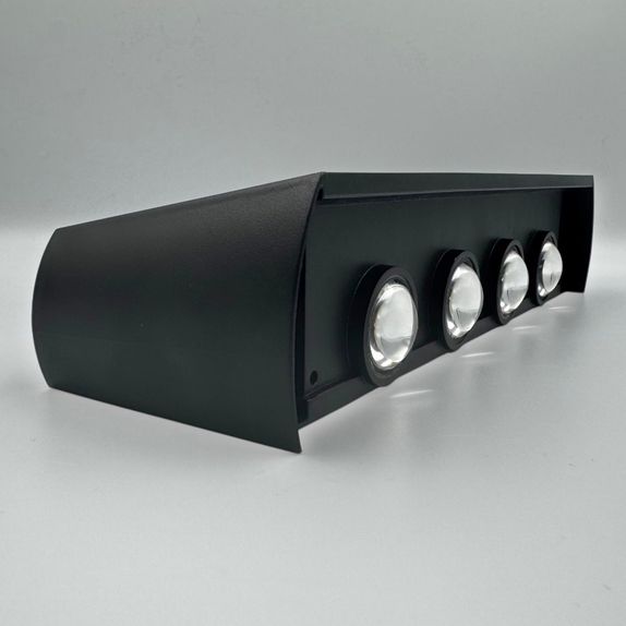 Aplica led perete, 8W, solara, IP65, 3000K, lumina calda, senzor lumina, neagra