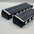 Aplica led perete, 12W, solara, IP65, 3000K, lumina calda, senzor lumina, neagra