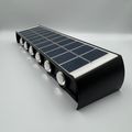 Aplica led perete, 12W, solara, IP65, 3000K, lumina calda, senzor lumina, neagra