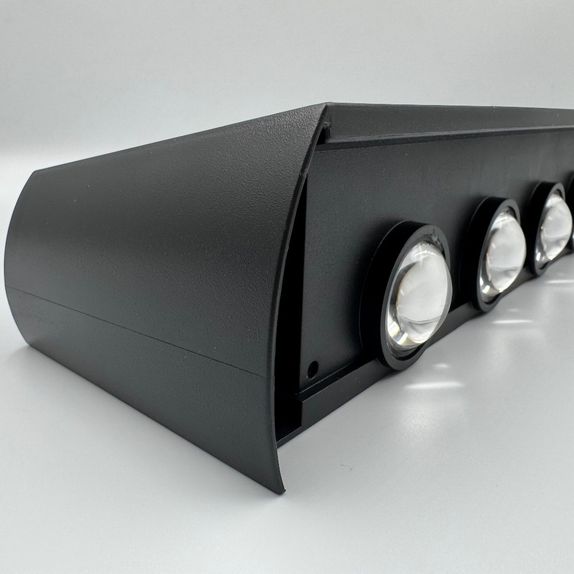 Aplica led perete, 12W, solara, IP65, 3000K, lumina calda, senzor lumina, neagra