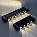 Aplica led perete, 12W, solara, IP65, 3000K, lumina calda, senzor lumina, neagra