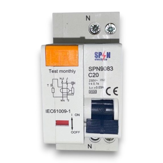 Siguranta automata diferentiala RCBO 1P+N 20A 30mA