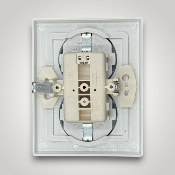 Priza schuko dubla, 250V~, 16A, 50Hz, IP20