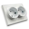 Priza schuko dubla, 250V~, 16A, 50Hz, IP20