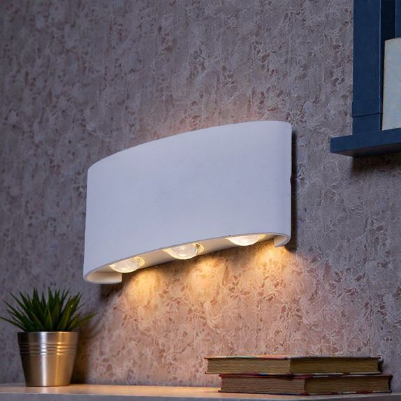 APLICA LED PERETE LUMARO 6W 420LM 3000K ALB 168*78*42MM