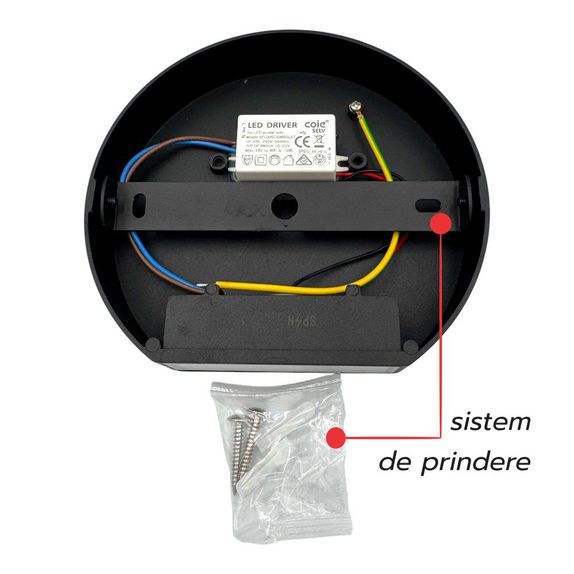 Aplica Semicerc Perete Ø135, 7W, 6000K, lumina rece, cu protectie IP65