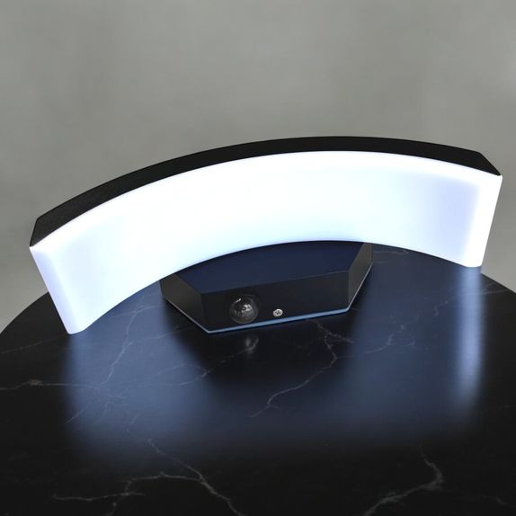 Aplica led concava cu senzor neagra 24w IP65 3000K