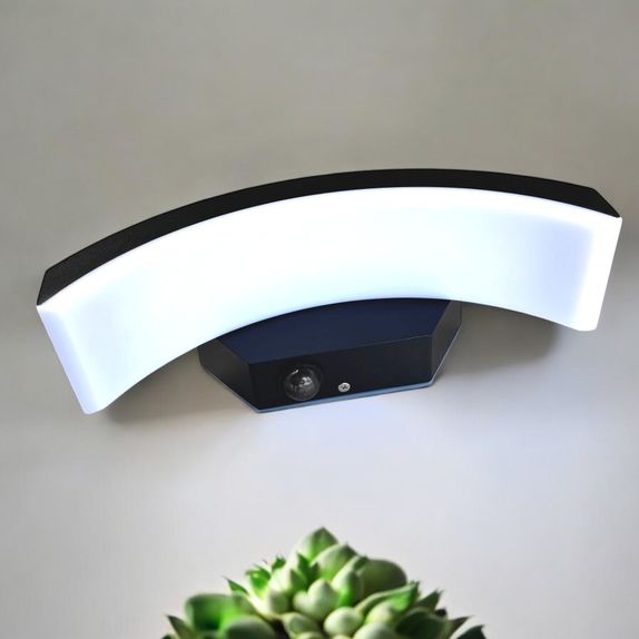 Aplica led concava cu senzor neagra 24w IP65 3000K