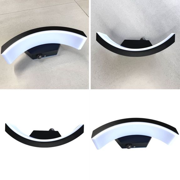 Aplica led concava cu senzor neagra 24w IP65 3000K