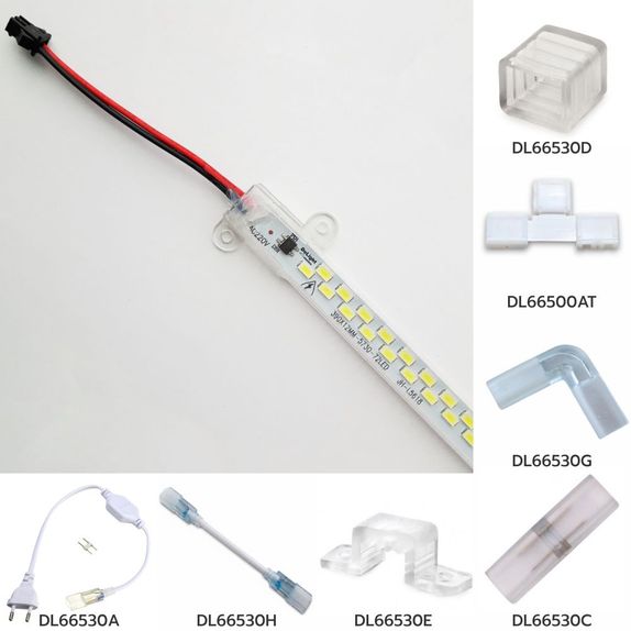 Banda LED in profil rigida 5W, 210Lm, 400x14 mm, 6400k - lumina rece, IP65