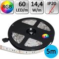 Banda LED RGB, IP20, 12V, 14.4W/M, 60 LED/M, 5050 - rola 5 m
