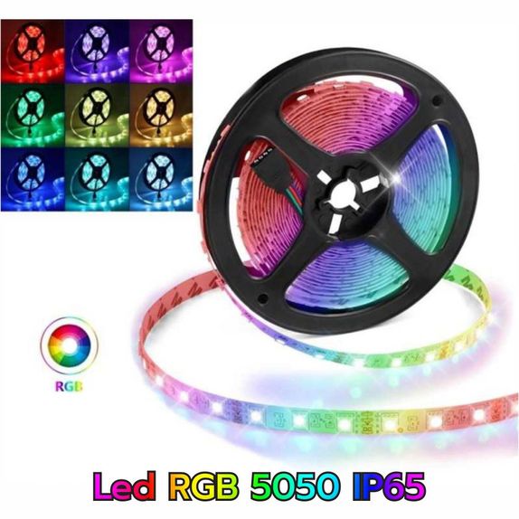 Banda LED RGB, IP65, 12V, 14.4W/M, 60 LED/M, 5050 - rola 5 m