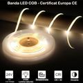 Banda led COB 12W/m 320led/m 2700K 24V IP20 rola 5m PCB 8mm