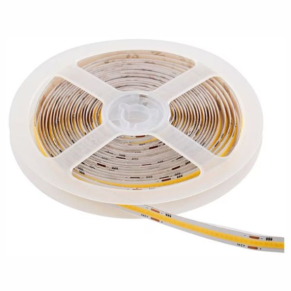 Banda led COB 12W/m 320led/m 2700K 24V IP20 rola 5m PCB 8mm