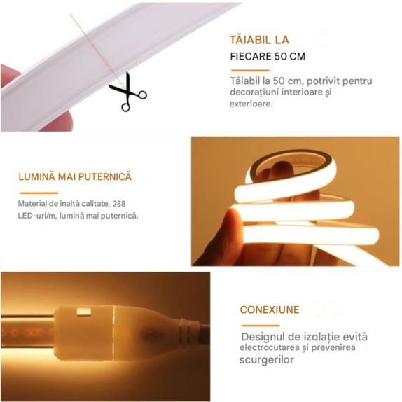 Banda led COB 10W/m 220V 4000K