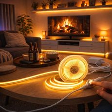 Banda LED dimabila cu Intrerupator si Alimentator lumina calda 3000k 60W 4800Lumeni 24V