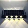 Aplica led perete, 8W, solara, IP65, 3000K, lumina calda, senzor lumina, neagra