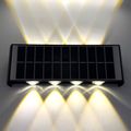 Aplica led perete, 8W, solara, IP65, 3000K, lumina calda, senzor lumina, neagra