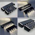 Aplica led perete, 8W, solara, IP65, 3000K, lumina calda, senzor lumina, neagra