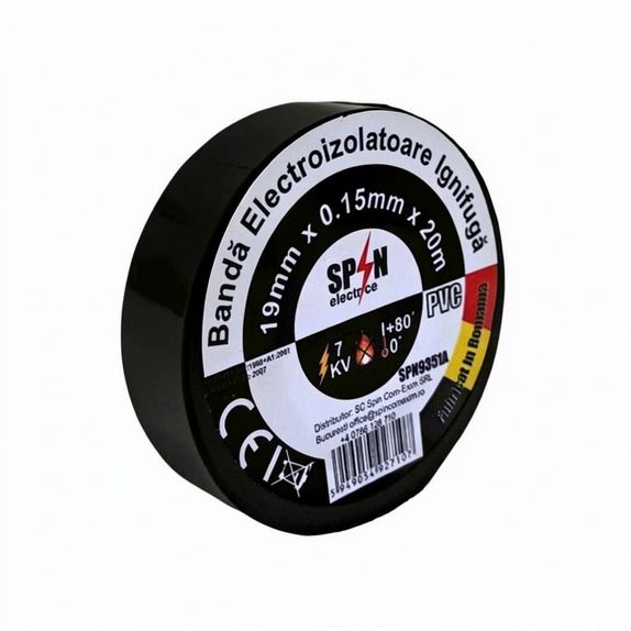 Banda Izolier Neagra Ignifuga 19X0.15mm 20M