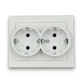 Priza schuko dubla, 250V~, 16A, 50Hz, IP20