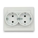Priza schuko dubla, 250V~, 16A, 50Hz, IP20