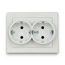 Priza schuko dubla, 250V~, 16A, 50Hz, IP20