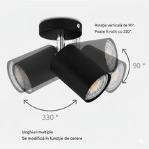 Spoturi Negre Reglabil liniar 6XGU10 1180mm