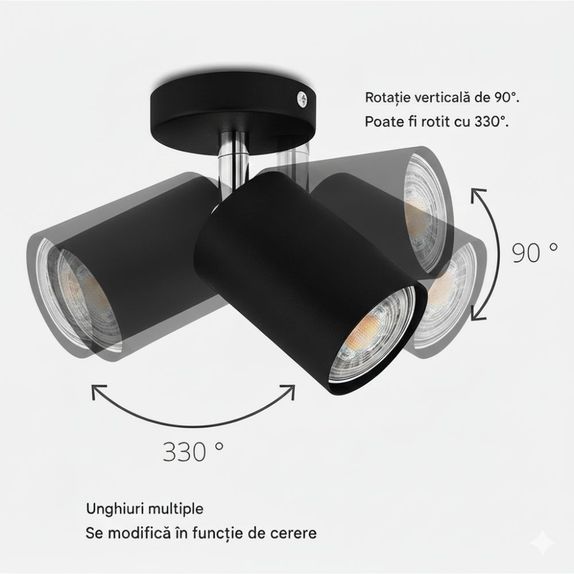 Spoturi Negre Reglabil liniar 6XGU10 1180mm